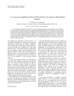 Low pressure equilibrium between H2S and C02 over aqueous