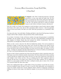 Everyone Allows Geocentrism, Except David Palm A Must Read
