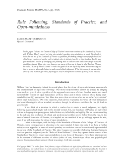 Rule Following, Standards of Practice, and Open