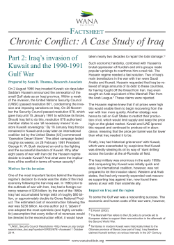 Chronic Conflict: A Case Study of Iraq