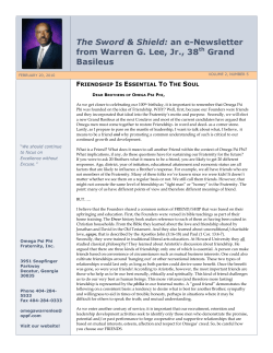 an e-Newsletter from Warren G. Lee, Jr