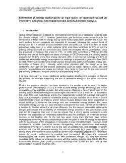 Estimation of energy sustainability at local scale