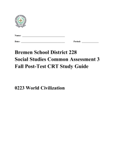 Bremen School District 228 Social Studies Common Assessment 3