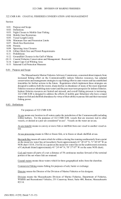 322 CMR 8 - Massachusetts Harbormasters Association