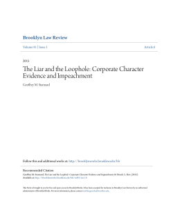 The Liar and the Loophole: Corporate Character