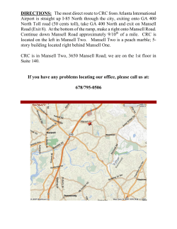 DIRECTIONS: The most direct route to CRC from Atlanta