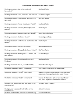 SOL Questions and Answers – THE WHOLE YEAR!!! What region