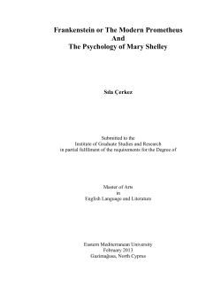 Frankenstein or The Modern Prometheus And The