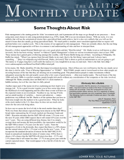 MONTHLY UPDATE - Alitis Investment Counsel