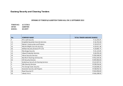 Gauteng security and cleaning tenders, October 2013