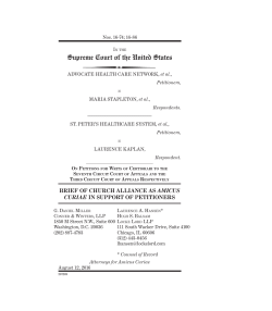Brief amicus curiae of Church Alliance filed. VIDED.