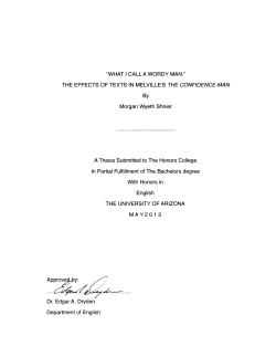 " What I Call a Wordy Man:" The Effects of Texts in Melville`s The