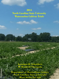 2014 North Carolina State University Watermelon Cultivar Trials