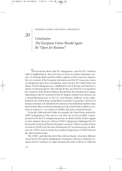 Conclusion: The European Union Should Again Be &ldquo;Open for