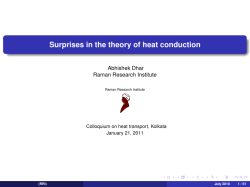 Surprises in the theory of heat conduction