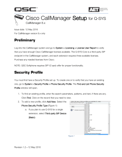 Cisco CallManager Setup for Q-SYS