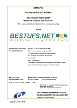 BESTUFS E-Commerce and urban freight distribution