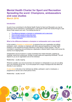 Mental Health Charter for Sport and Recreation Spreading the word