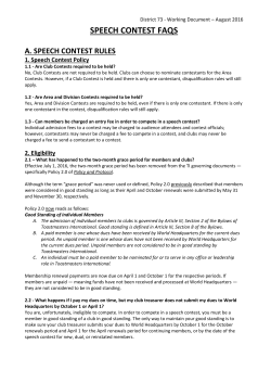 speech contest faqs - Toastmasters District 73