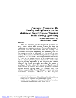 Persians` Diaspora: Its Ideological Influence on the Religious