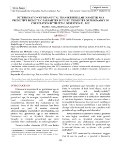 DETERMINATION OF MEAN FETAL TRANSCEREBELLAR