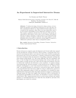 An Experiment in Improvised Interactive Drama