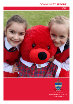 Community RepoRt 2015 - Mentone Girls` Grammar School