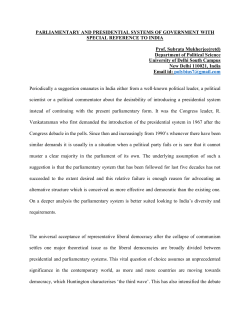 PARLIAMENTARY AND PRESIDENTIAL SYSTEMS OF