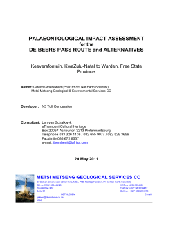 Palaeontological Specialist Study