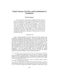 Social Contracts, Fair Play, and the Justification of Punishment