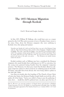 The 1853 Mormon Migration through Keokuk