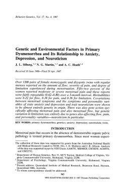 Genetic and environmental factors in primary dysmenorrhea and its