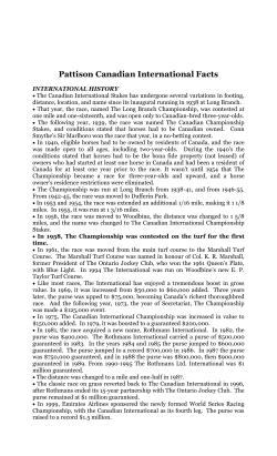 Pattison Canadian International Facts