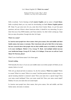 Let`s Master English #25: What`s in a name? Podcast #25 News