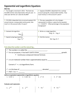 Solving Exponential and Logarithmic Equations