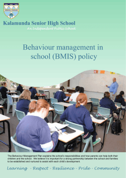 Behaviour management in school (BMIS) policy