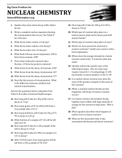 NUCLEAR CHEMISTRY
