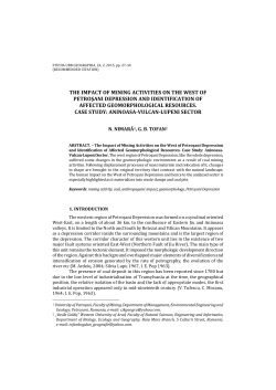 the impact of mining activities on the west of petroşani depression