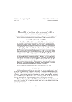 The stability of emulsions in the presence of additives