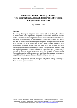 From Great Men to Ordinary Citizens? The Biographical Approach to