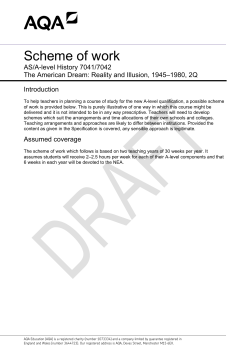 AS and A-level History Scheme of work Paper 2Q