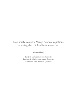 Degenerate complex Monge-Amp&egrave;re equations and singular K&auml;hler
