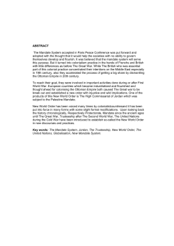 ABSTRACT The Mandate System accepted in Paris Peace