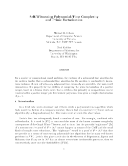 Self-Witnessing Polynomial-Time Complexity and Prime Factorization