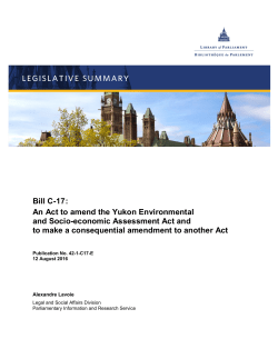 Bill C-17: An Act to amend the Yukon Environmental and Socio