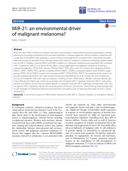MiR-21: an environmental driver of malignant melanoma? | Journal