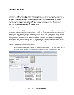 UNEARNED REVENUE Parishes are required to report