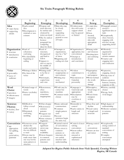Six Traits Paragraph Writing Rubric