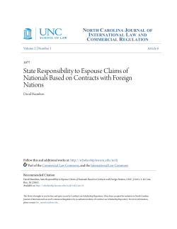 State Responsibility to Espouse Claims of Nationals Based on