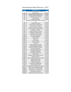 Discontinued Codes February 1, 2017